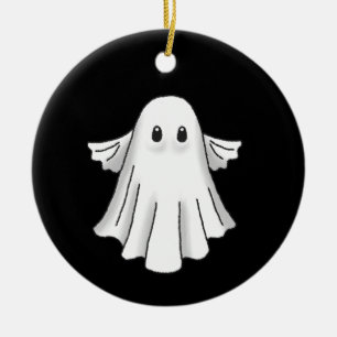 Skrämmande och söt Halloween-spöke Julgransprydnad Keramik