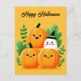Skrämmande och söt Halloween-välkomstkort Vykort