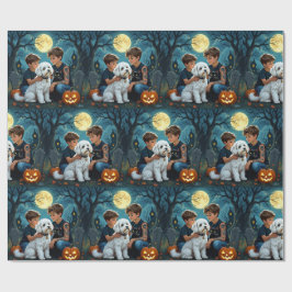 Skrämmande och söt halloweenpresentpapper presentpapper