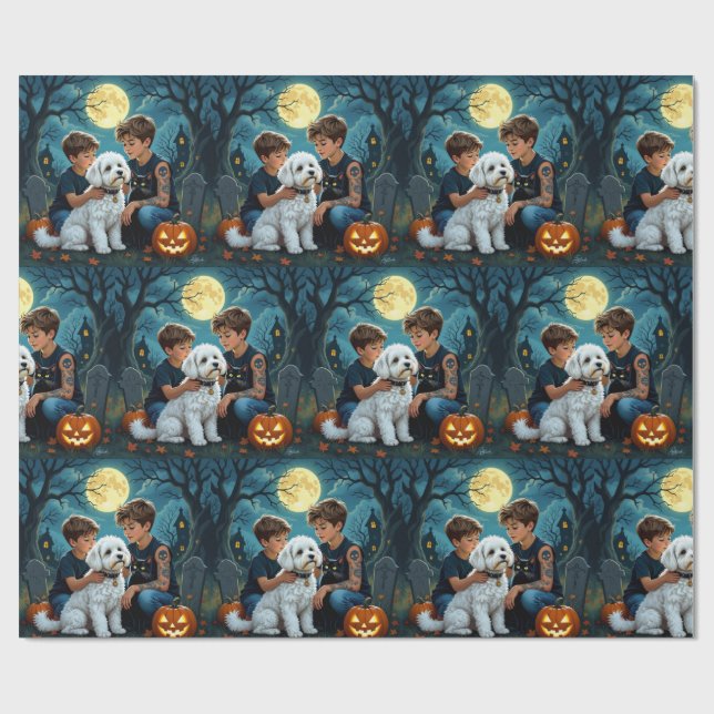 Skrämmande och söt halloweenpresentpapper presentpapper (Platt)