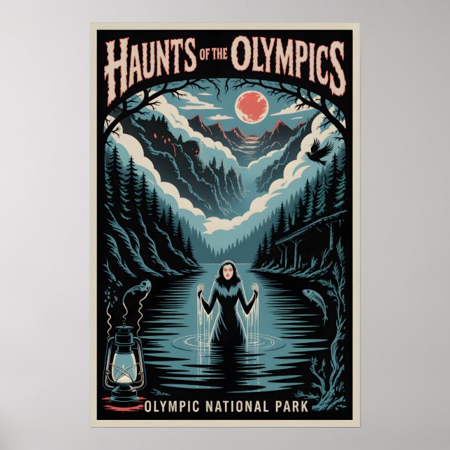 Skrämmande Olympic National Park-affisch Poster (Framsidan)