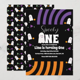 Skrämmande One Groovy Ghost Halloween Födelsedag  Inbjudningar