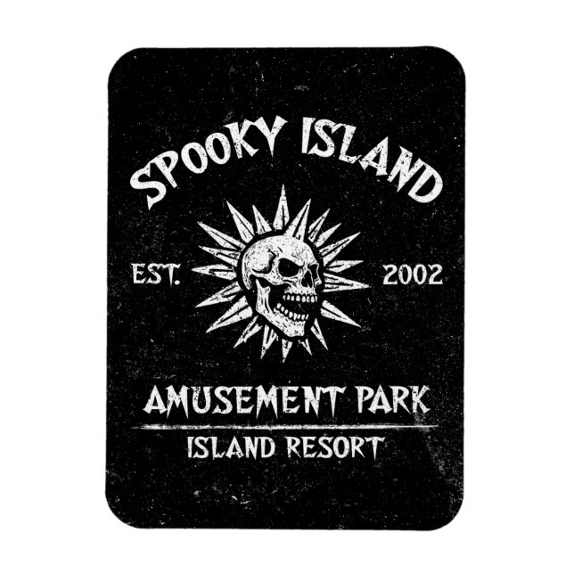 Skrämmande öns Amusement Park Skalle Est 2002 Magnet (Vertikal)