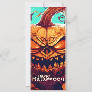 Skrämmande orange pumpa med ansikte, Halloween