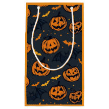 Skrämmande orange söta Halloween-pumpa presentbag