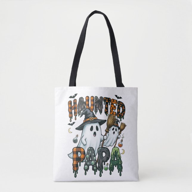 Skrämmande Pappa Halloween-spökdesign Tygkasse (Framsida)