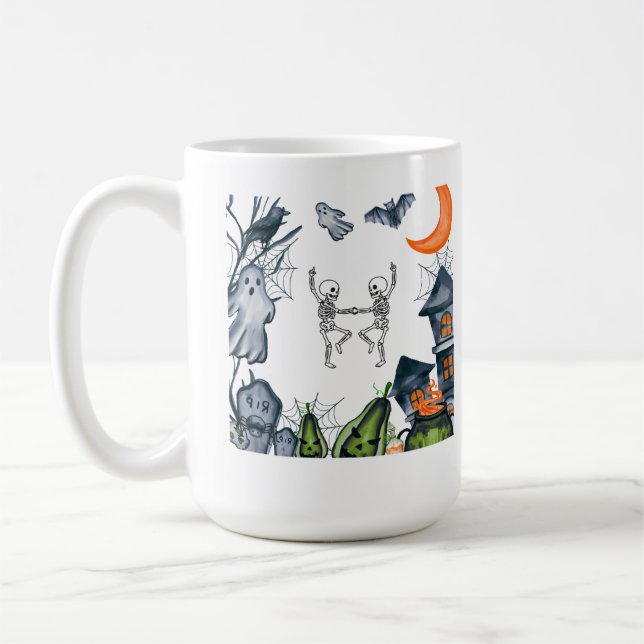 Skrämmande party frame t-shirt kaffemugg (Vänster)