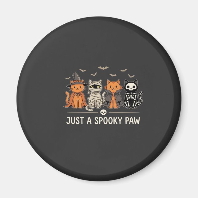 Skrämmande Paw Halloween Katt Kostym Vektor Design Magnet (Framsidan)