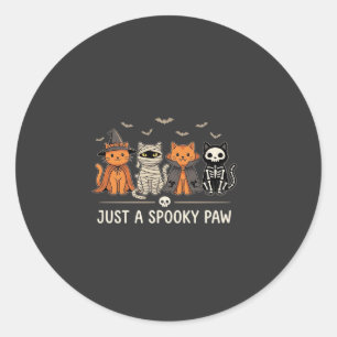 Skrämmande Paw Halloween Katt Kostym Vektor Design Runt Klistermärke