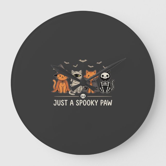 Skrämmande Paw Halloween Katt Kostym Vektor Design Stor Klocka (Framsida)