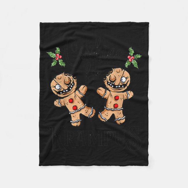 Skrämmande pepparkakor för Krampus jul gotisk H Fleecefilt (Framsidan)