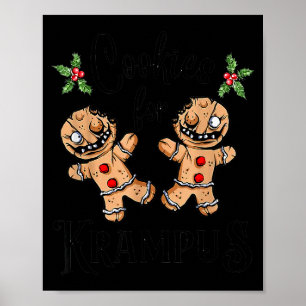 Skrämmande pepparkaksgökar för Krampus jul gotisk  Poster