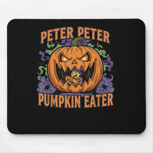 Skrämmande Peter Pumpaätare Halloween Jack O Lante Musmatta (Framsidan)
