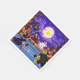 Skrämmande Pickleball Halloween Pappersservetter