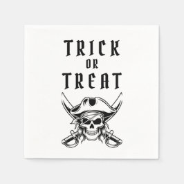 Skrämmande piratskalle trick or treat Halloween Pappersservett