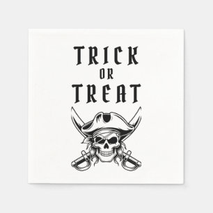 Skrämmande piratskalle trick or treat Halloween Pappersservett
