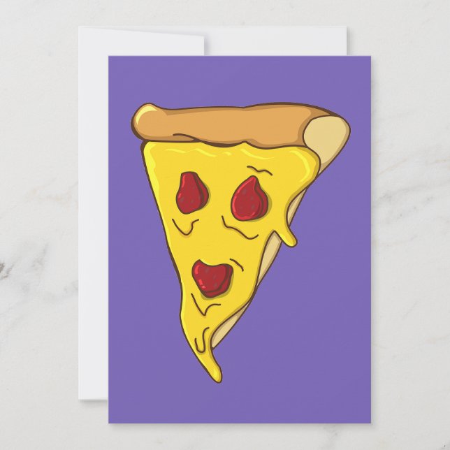 Skrämmande pizzabit inbjudningar (Framsida)