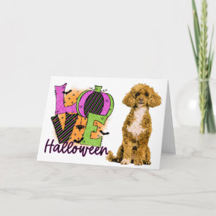 Skrämmande Poodle Kärlek Halloween Kort