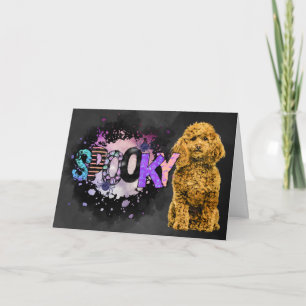 Skrämmande Poodle Kuslig Halloween-kort Kort