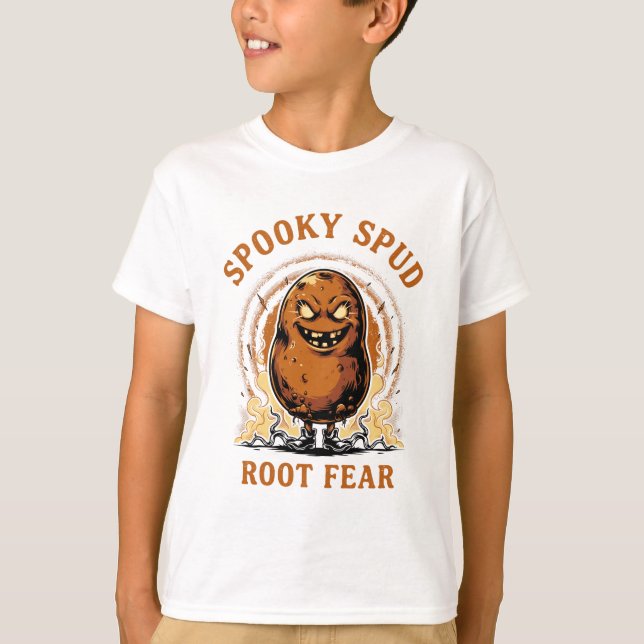 Skrämmande Potatis Rot Skräck Rollig Halloween T-S T Shirt (Framsida)