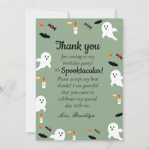 Skrämmande pumpa barn halloween 1-års födelsedagsf tack kort