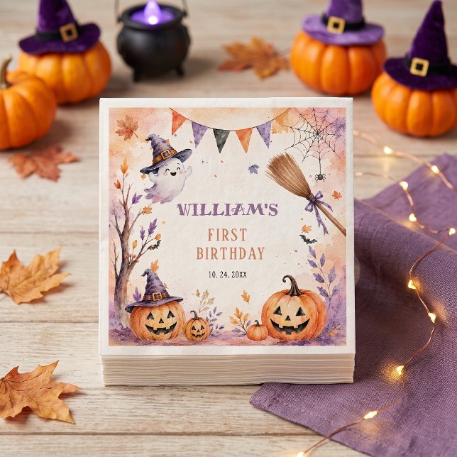 Skrämmande pumpa Halloween födelsedags servetter (Skapare uppladdad)