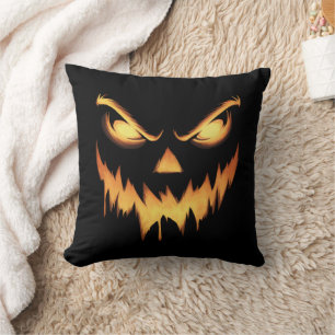 Skrämmande pumpa Jack O Lantern ansikte Halloween Kudde