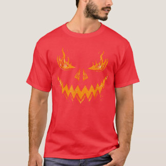 Skrämmande pumpa Jack O Lantern Ansikte Kuslig Hal T Shirt