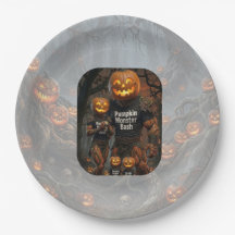 Skrämmande Pumpa Monster Bash Halloweenfest Papper