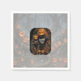 Skrämmande Pumpa Monster Bash Halloweenfest Papper Pappersservett