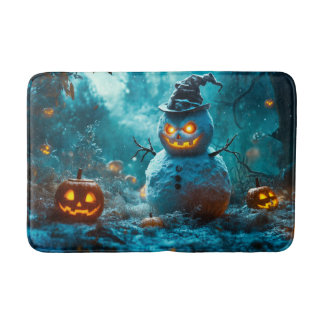 Skrämmande pumpa och snöman, Halloween-scen från s Badrumsmatta