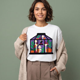 Skrämmande pumpa- och svampgrafik t shirt