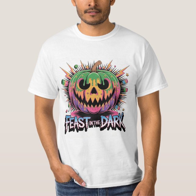 Skrämmande Pumpa Pop Kultur Grafik T Shirt (Framsida)