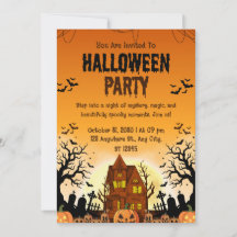 Skrämmande Pumpa Skär Halloween Fest Inbjudan