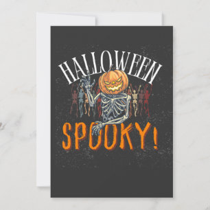 Skrämmande pumpa skelett Halloween T-shirt Rolig Inbjudningar