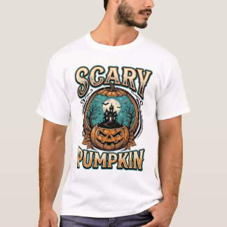 Skrämmande pumpa spöklik vintage Halloween_1 T Shirt