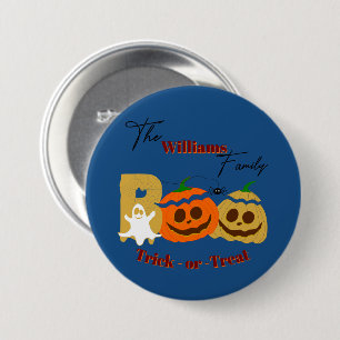 Skrämmande pumpa trick or treat-knapp knapp