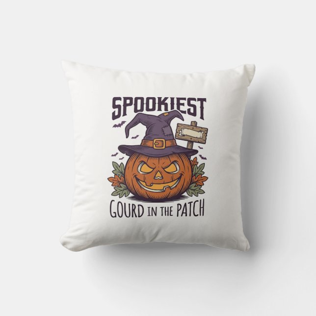 Skrämmande Pumpa Tröja Vintage Gravyr Halloween T Kudde (Framsida)