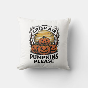 Skrämmande Pumpa Tröja Vintage Gravyr Höst Hallow Kudde
