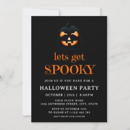 Skrämmande pumpa vuxen Halloween kostym fest svart Inbjudningar
