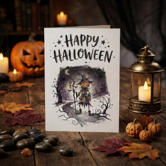 Skrämmande pumpahuvud Halloween-fågelskrämma Kort