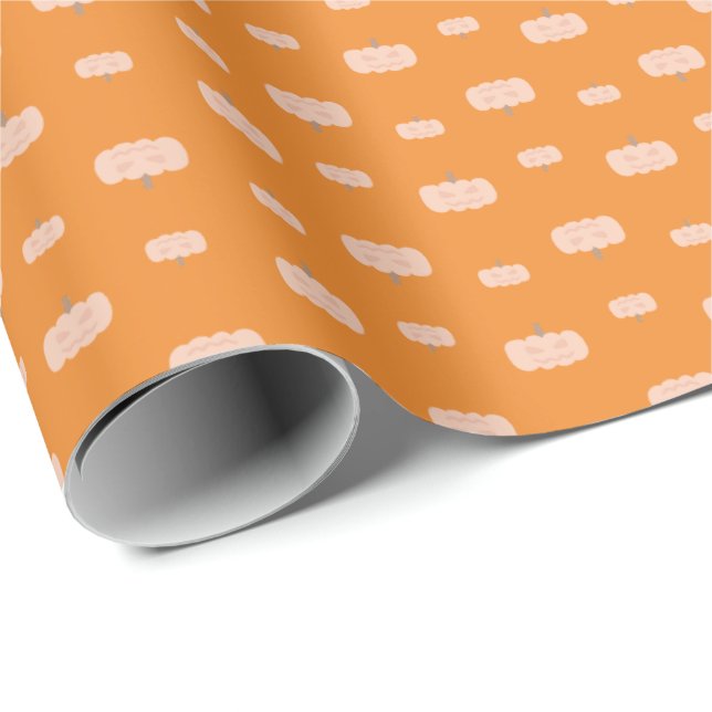 Skrämmande pumpamuster inslagspapper presentpapper (Rullad Hörn)