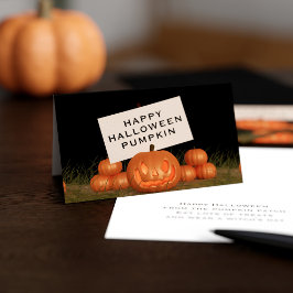 Skrämmande pumpapaket med 25 små Halloween-kort Visitkort