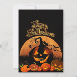 Skrämmande pumpor | Glad Halloween Julkort