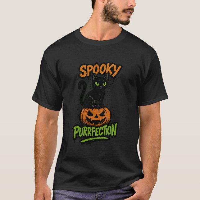 Skrämmande Purrfektion T Shirt (Framsida)