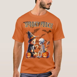 Skrämmande Pys Pussig Halloween Teddybjörn & Skele T Shirt
