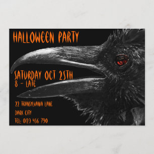 skrämmande raven halloween-inbjudan inbjudningar