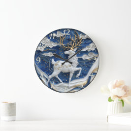 Skrämmande Reindeer Jul Joy Stor Klocka