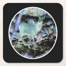 Skrämmande röd hjort papper coaster