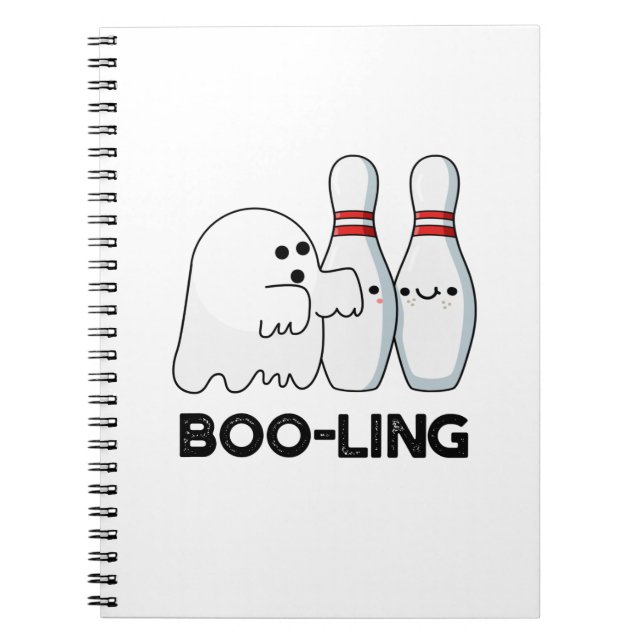 Skrämmande rolig Halloween-bowling spökpun Anteckningsbok (Framsidan)